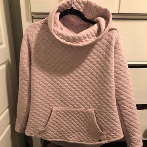 Orvis light pink cowl neck quilted sweatshirt